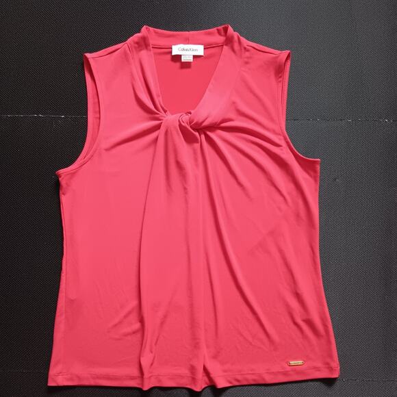 Calvin Klein Tops - Calvin Klein Women's Sleeveless V-Neck Top Career Tank Petite Med Rose Red